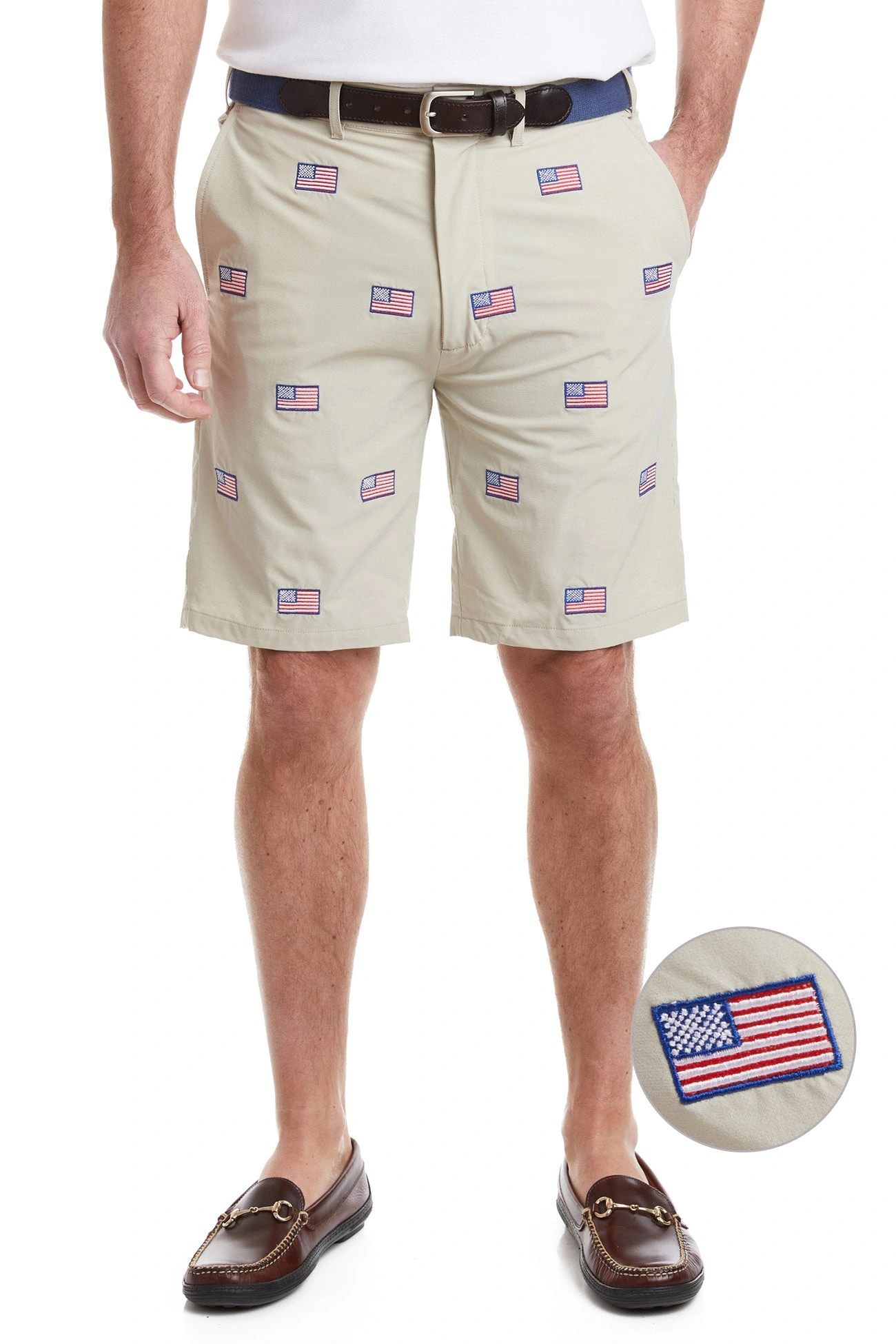 ACKformance Khaki Shorts: Stars & Stripes Ready, Summer Style Unleashed!